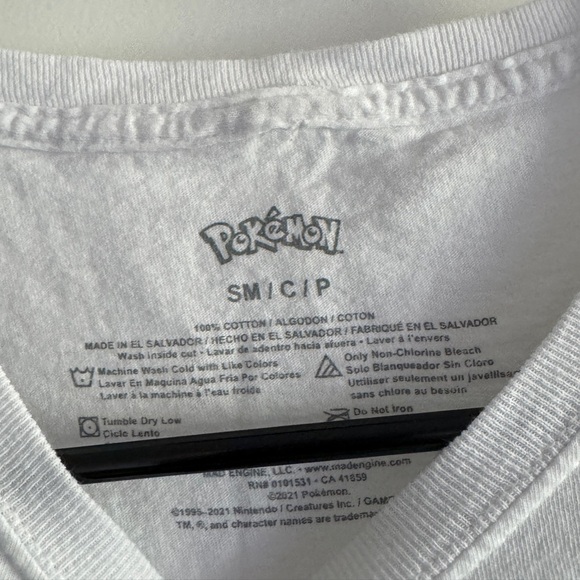 Pokemon Pikachu White Tee with Yellow and Pink Accents - Picture 5 of 9